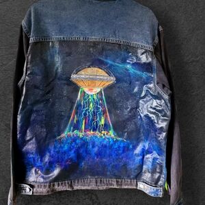 Painted denim jacket size xl
